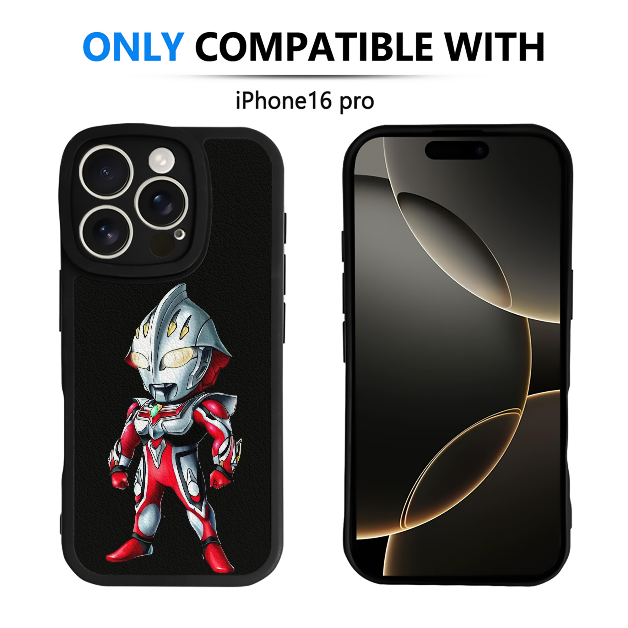（画像用） ウルトラマン Ultraman 【iPhone 16シリーズ対応】シリコンスマホケース（レザー調） 材質：シリコン